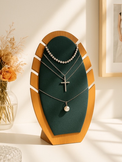 Подставка под кулоны , цепи «Овал» 5 мест, 16×7×27 см, цвет морской