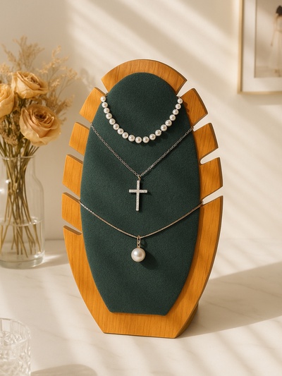 Подставка под кулоны , цепи «Овал» 5 мест, 16×7×27 см, цвет морской