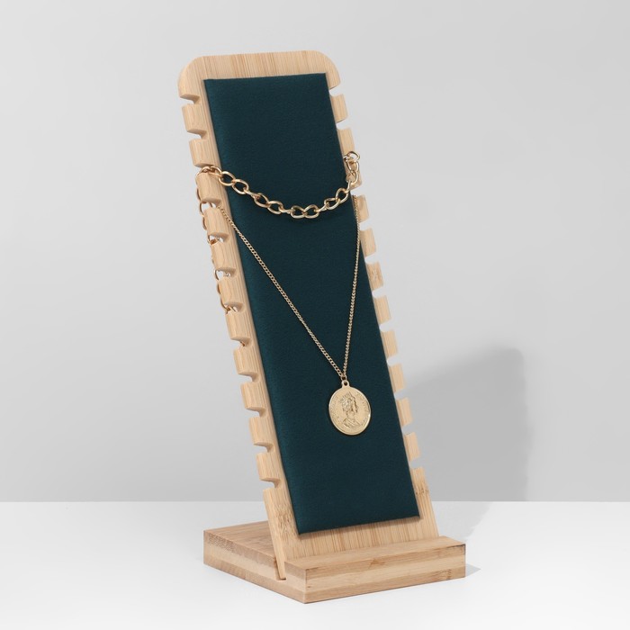 Подставка под цепочки QF, на 12 мест, 10×10×26, зелёная - Фото 1