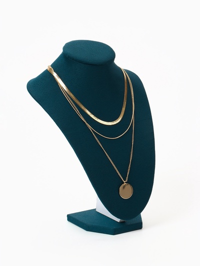 Бюст для украшений QF, 17×14×24 см, зелёная