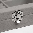 Шкатулка для украшений, 7 полос, 3 ячейки, 20×15×4.5, серая - Фото 4