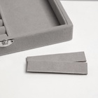 Шкатулка для украшений, 7 полос, 3 ячейки, 20×15×4.5, серая - Фото 3