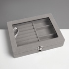 Шкатулка для украшений, 7 полос, 3 ячейки, 20×15×4.5, серая - Фото 5
