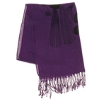 Палантин "Ромашки" сиренево-черный - Фото 2