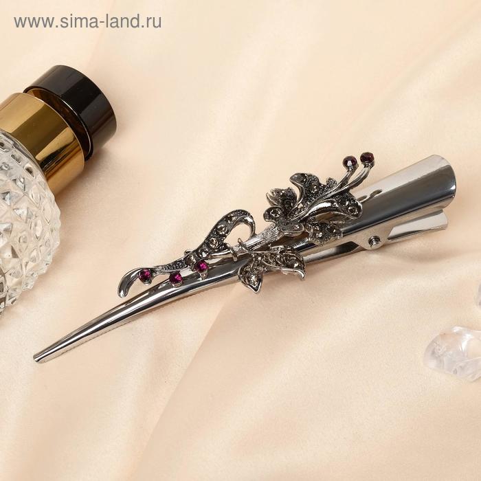 Зажим для волос "Флора" 12,5 см ажурный цветок - Фото 1