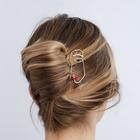 Зажим для волос "Джилли арт" девушка 7 см, золото - Фото 4