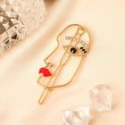 Зажим для волос "Джилли арт" девушка 7 см, золото - Фото 1