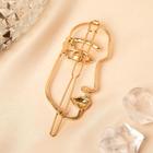 Зажим для волос "Джилли арт" девушка 7 см, золото - Фото 2