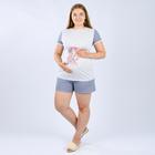 Костюм женский (футболка, шорты), цвет серый, размер 44 - Фото 1