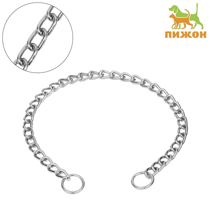 Ошейник - удавка металлический однорядный, 70 см, толщина проволоки 4 мм - Фото 1