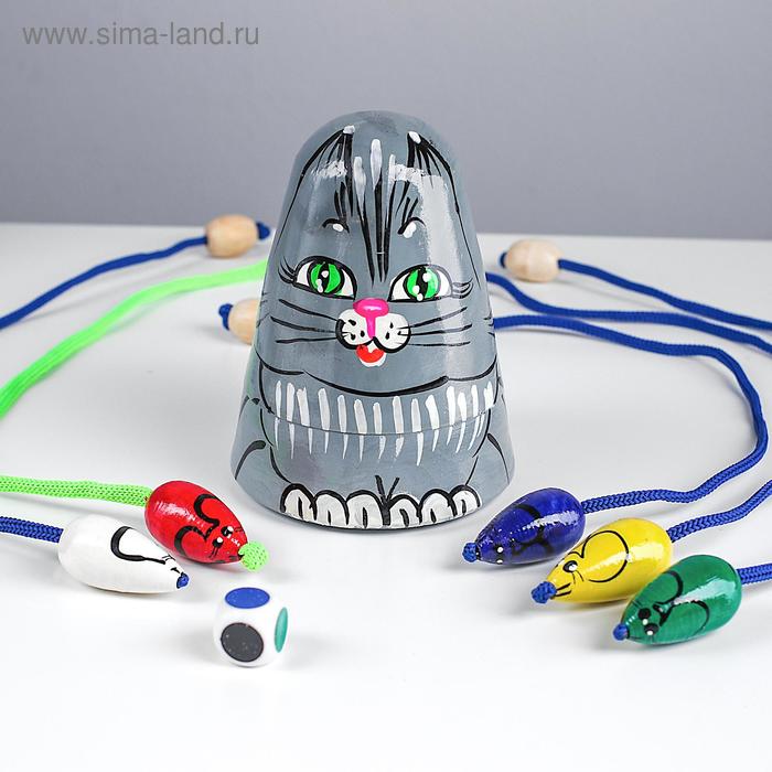 Настольная игра детская «Кошки-мышки», серый кот - Фото 1