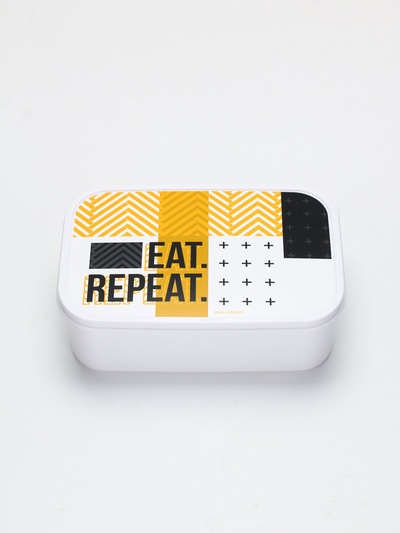 Ланч - бокс прямоугольный «EAT.REPEAT», 1200 мл