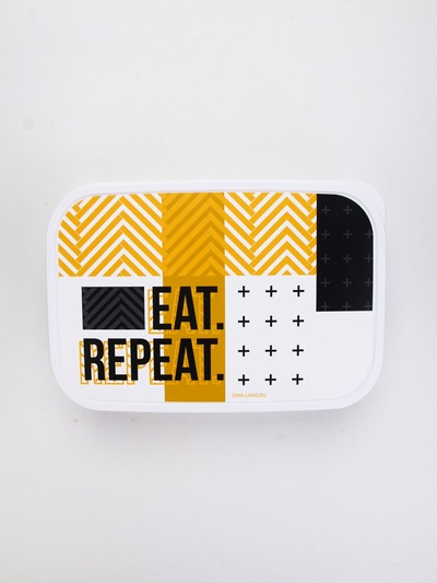 Ланч - бокс прямоугольный «EAT.REPEAT», 1200 мл