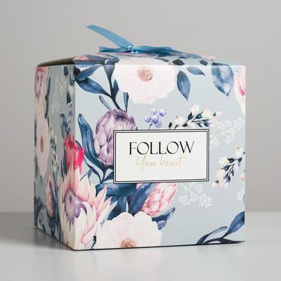 Коробка подарочная складная, упаковка, «Follow», 18 х 18 х 18 см