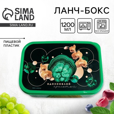 Ланч - бокс прямоугольный «Вдохновляй», 1200 мл