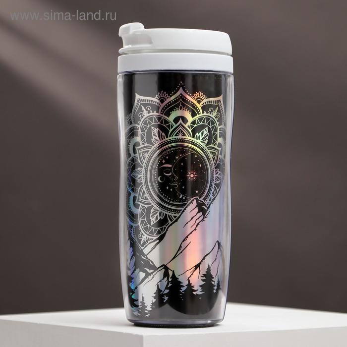 Термостакан с голографической вставкой «Мандала», 350 мл, сохраняет тепло 2 ч - Фото 1