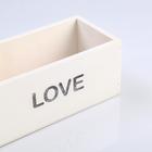 Кашпо деревянное 20×10×8 см "Элегант, LOVE", белое - Фото 5