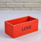 Кашпо деревянное 20×10×8 см "Элегант, LOVE", красное - Фото 1