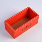 Кашпо деревянное 20×10×8 см "Элегант, LOVE", красное - Фото 4