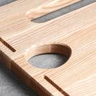 Доска для подачи сыра и вина, 28×28×2 см, массив ясеня - Фото 3