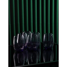 Набор стеклянных стаканов Linka, 380 мл, 6 шт, цвет фиолетовый