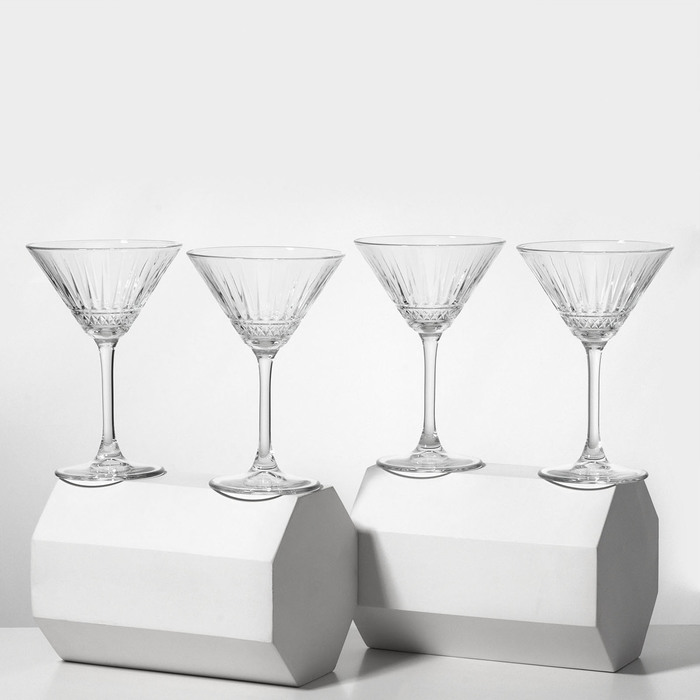 Набор стеклянных бокалов для мартини Elysia, 220 мл, 4 шт - Фото 1
