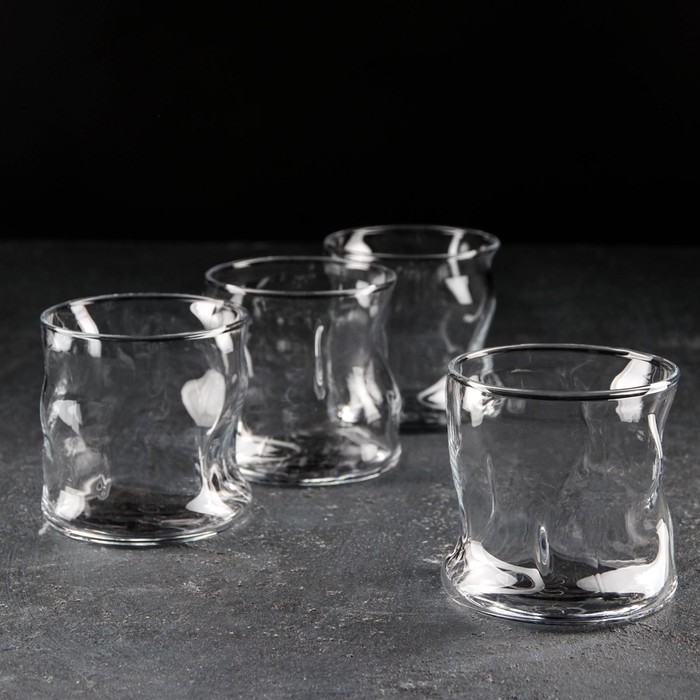 Набор низких стеклянных стаканов Amorf, 340 мл, 4 шт - фото 1912365496