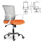 Кресло офисное BRABIX "Wings MG-306", пластик белый, хром, сетка, серое/оранжевое, 532011 - Фото 1