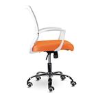 Кресло офисное BRABIX "Wings MG-306", пластик белый, хром, сетка, серое/оранжевое, 532011 - Фото 2