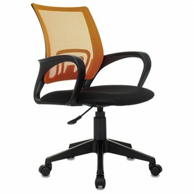 Кресло офисное BRABIX 'Fly MG-396', с подлокотниками, сетка, оранжевое/черное, 532084
