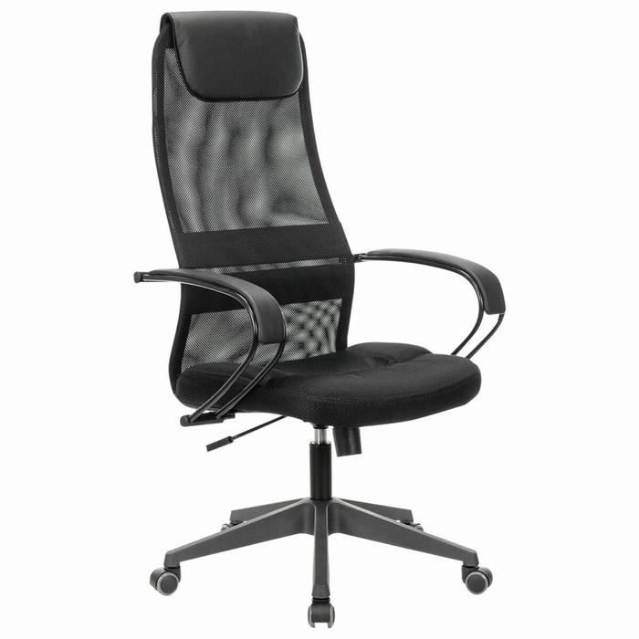 Кресло офисное BRABIX PREMIUM "Stalker EX-608 PL", ткань-сетка/кожзам, черное, 532090 - Фото 1