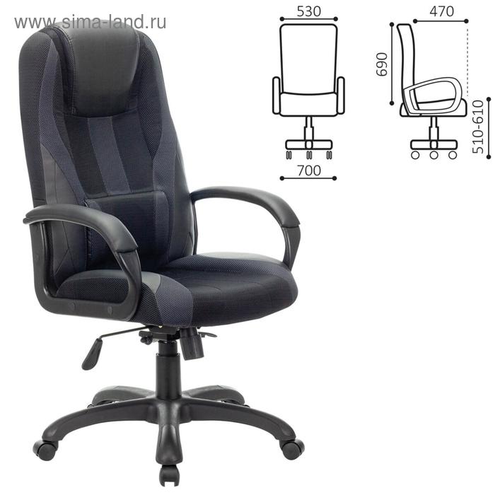 Кресло игровое BRABIX PREMIUM "Rapid GM-102", экокожа/ткань, черное/серое, 532105 - Фото 1