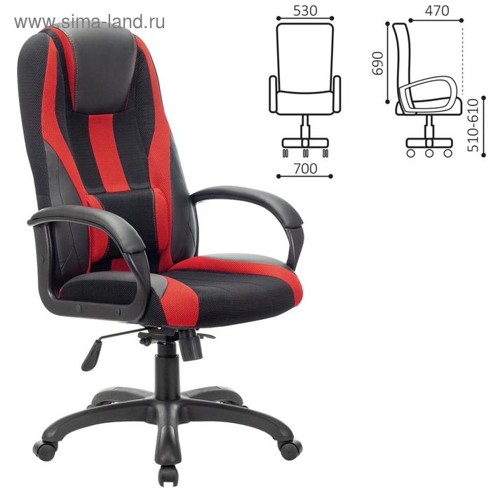 Кресло игровое BRABIX PREMIUM "Rapid GM-102", экокожа/ткань, черное/красное, 532107 - Фото 1
