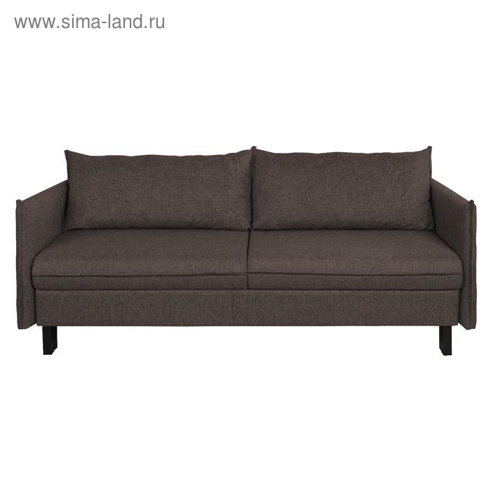 Диван прямой «Матис» с подлокотниками, спальное место 1300×1950 мм, ткань рогожка, цвет coffee - Фото 1