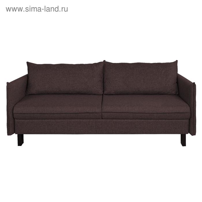 Диван "Матис" с подлокотниками, ткань рогожка баклажан С/М 1300х1950 - Фото 1