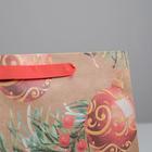 Пакет крафтовый квадратный «Новогоднее настроение», 30 × 30 × 12 см - Фото 4