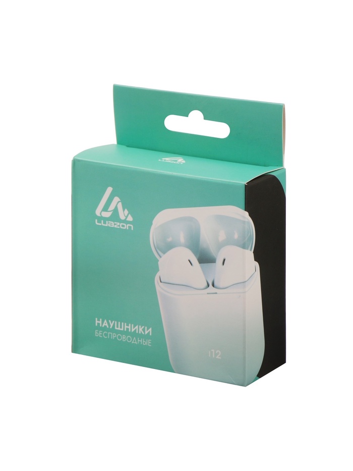 Наушники беспроводные Luazon i12, TWS, вкладыши, Bluetooth 5.0, 35/300 мАч, сенсор, чёрные матовые - фото 51735045 Наушники беспроводные Luazon i12, TWS, вкладыши, Bluetooth 5.0, 35/300 мАч, сенсор, чёрные матовые - фото 51735045