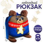 Новогодний детский рюкзак «Мишка со звездой», 24х24 см, на новый год - Фото 1