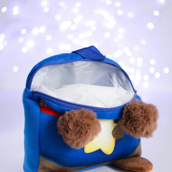 Новогодний детский рюкзак «Мишка со звездой», 24х24 см, на новый год - фото 1905705596
