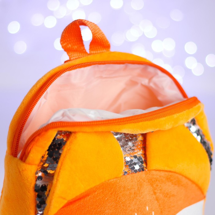 Рюкзак детский с пайетками «Лиса», 26х24 см, на новый год - фото 1905705599