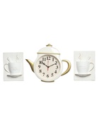 Часы настенные интерьерные, для кухни "Чайник и две чашки", бесшумные, 29 х 34 см, белые - Фото 6