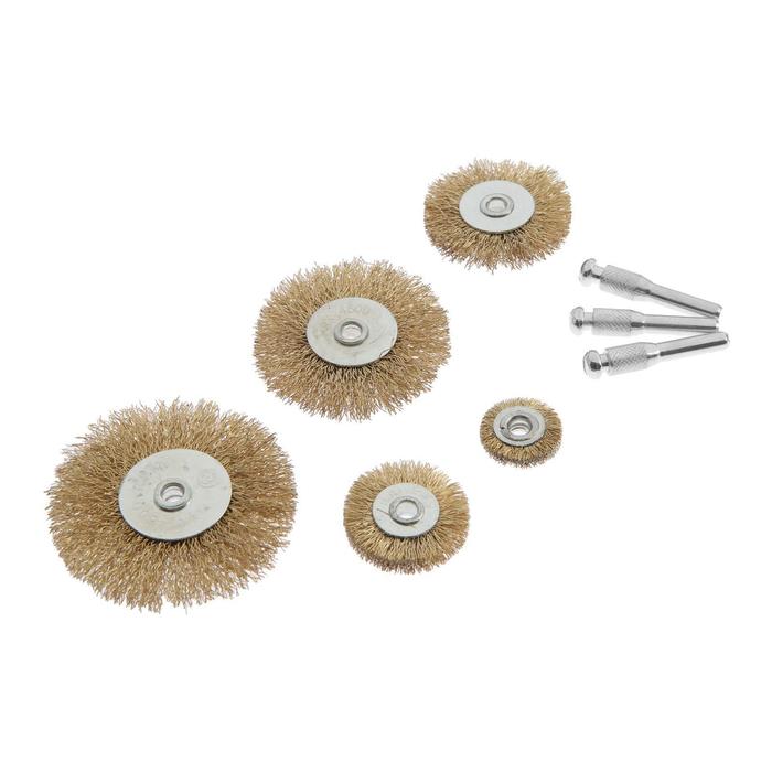 Набор щеток металлических для дрели ON 20-02-500, со шпильками, плоские, 25/38/50/63/75 мм - Фото 1