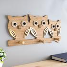 Крючки декоративные дерево "Совы очковые на ветке" 18,5х39,5х4,7 см - фото 60787657