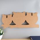 Крючки декоративные дерево "Совы очковые на ветке" 18,5х39,5х4,7 см - фото 60787658