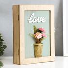 Ключница настенная «Цветы в горшке - Love», голубая, панно, 26×19.5×5.5 см 5156495