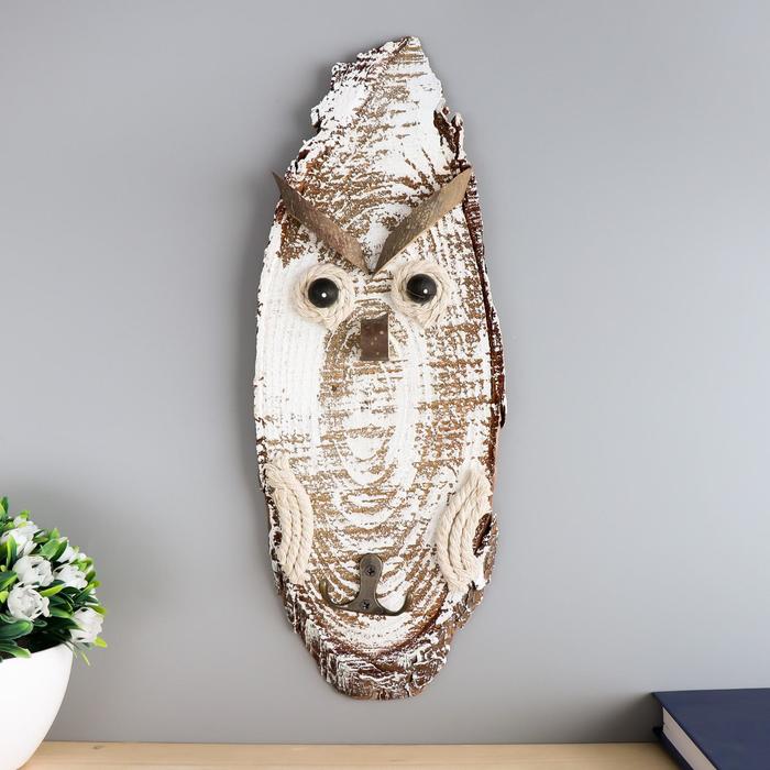 Крючок декоративный дерево «Филин», ключница настенная, 24×11×3.5 см