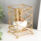 Подсвечник металл на 1 свечу "Паутина" золото и белый 16,8х10,5х10,5 см  (артикул 5177308)  большой выбор товаров оптом и в розницу по низким ценам с доставкой