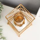 Подсвечник металл на 1 свечу "Паутина" золото и белый 16,8х10,5х10,5 см  (артикул 5177308)  большой выбор товаров оптом и в розницу по низким ценам с доставкой