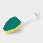 Губка для посуды Доляна, с ручкой дозатором, поролон, абразивное покрытие, 24×5.5×8 см - Фото 5