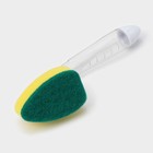 Губка для посуды Доляна, с ручкой дозатором, поролон, абразивное покрытие, 24×5.5×8 см - Фото 8